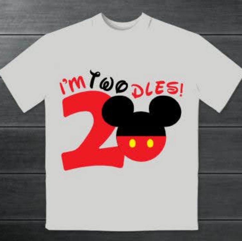 I'm twodles- mickey mouse birthday shirt